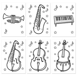 Kolorowanki: instrumenty jazzowe