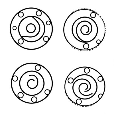 Kolorowanka — spiralne wzory
