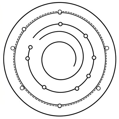 Szablon talerzyka — koło ze spiralą