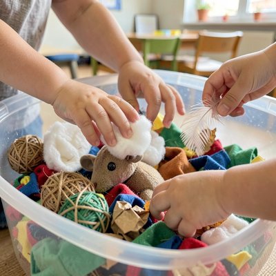 Zdjęcie kącika sensorycznego — Kuwetka z recyklingu