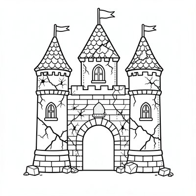 Szablon — zamek z uszkodzeniami