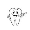 Kolorowanka: ząb ze szczoteczką