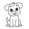 Kolorowanka — kontur pieska do kolorowania
