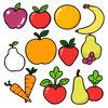 Zestaw obrazków owoców i warzyw (kliparty)