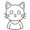Kolorowanka — prosty kontur kota