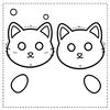 Szablon maski kota — kontury do wycięcia