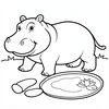 Kolorowanka — hipopotam dla maluchów