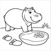 Kolorowanka — hipopotam dla maluchów