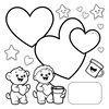 Kolorowanka: walentynkowe serduszka i proste motywy