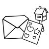 Kolorowanka: list i koperta (prosta)