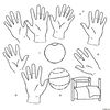 Kolorowanka — Odciski dłoni i symbole