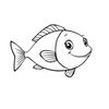 Kolorowanka: konturowa rybka
