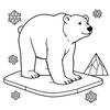 Kolorowanka: niedźwiedź polarny (proste kontury)