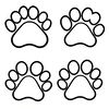 Szablon łapy niedźwiedzia — prosty kontur do druku