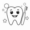 Kolorowanka — uśmiechnięty ząbek