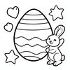 Kolorowanka: Duże jajko do ozdabiania