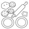 Kolorowanka: bułeczki, ciasteczka i narzędzia