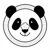 Kolorowanka — pyszczek pandy z talerzyka