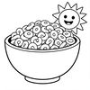 Kolorowanka — miseczka i słońce