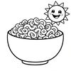 Kolorowanka — miseczka i słońce