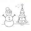 Kolorowanka: bałwanek i choinka (strona A4)