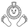 Kolorowanka — Medal i ślady stóp