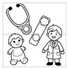Kolorowanka — Mały doktor i przyrządy