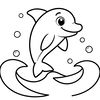 Kolorowanka — wesoły delfin