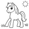 Kolorowanka — prosty koń dla 2–3 latków