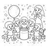 Kolorowanka: Dzieci świętujące radość