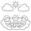 Relaksacja „Chmury odpoczywają” — kolorowanka / strona do wyciszenia