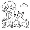 Kolorowanka — jelonek i lisek