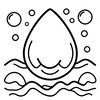 Kolorowanka: kontury kropli i fal