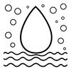 Kolorowanka: kontury kropli i fal