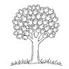 Kolorowanka: drzewko z odciskami dłoni