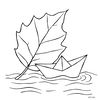 Kolorowanka: Liść i łódka