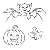 Kolorowanki: dynia, nietoperz, duch