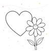 Kolorowanka: serce i kwiatek