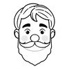 Szablon twarzy dziadka do druku