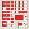 Arkusz do wycięcia — papierowe biało-czerwone flagi