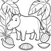 Kolorowanka — tapir w prostym lesie