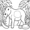 Kolorowanka — tapir w prostym lesie