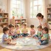 Wyciszenie i ukłon — dzieci siedzą spokojnie