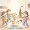 Ilustracja do opowiadania: 'Mały kotek i jazz'
