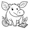 Kolorowanka: Mały tapir