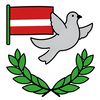 Symbole święta — flaga, gołąb, wieniec (szablony wycięcia)
