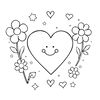 Kolorowanka — serduszko z prostymi motywami