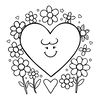 Kolorowanka — serduszko z prostymi motywami