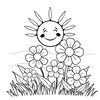 Kolorowanka — Słońce i Kwiaty
