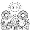 Kolorowanka — Słońce i Kwiaty